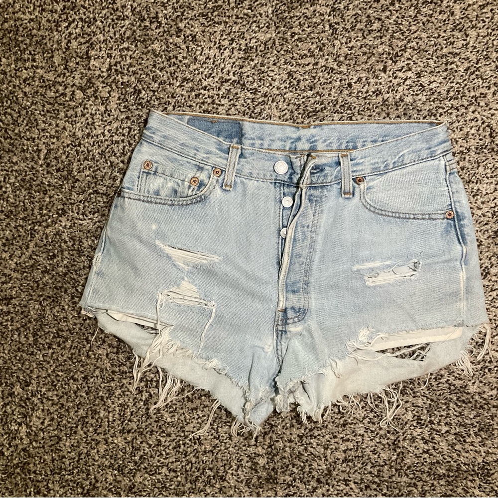 Levis SUPER Distressed Booty Shorts